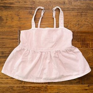 Abercrombie Kids Light Pink Denim Baby Doll Smocked Top, size 9/10